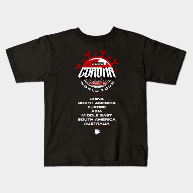 CORONA World Tour Kids T-Shirt by rizadeli